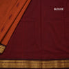 Kalyani Cotton Rust Orange Saree With Small Buttas And Zari Border