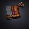 Kalyani Cotton Grey Printed Saree With Zari Border