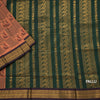 Kalyani Cotton Peach Printed Saree With Zari Border