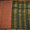 Kalyani Cotton Peach Printed Saree With Zari Border