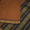 Kalyani Cotton Dark Mustard Saree With Small Buttas And Zari Border