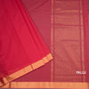 Mangalagiri Cotton Red Striped Saree With Zari Border
