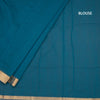 Mangalagiri Cotton Peacock Blue Striped Saree With Zari Border