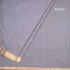 Mangalagiri Cotton Grey Striped Saree With Zari Border