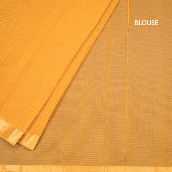 Mangalagiri Cotton Mustard Yellow Striped Saree With Zari Border