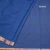 Mangalagiri Cotton Blue Striped Saree With Zari Border 02