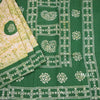 Sungudi Cotton Green Shibori Printed Saree With Blouse