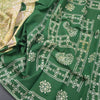 Sungudi Cotton Green Shibori Printed Saree With Blouse