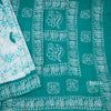 Sungudi Cotton Green Sapphire Shibori Printed Saree With Blouse