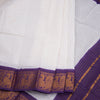 Sungudi Cotton White Zari Checked Saree With Purple Border