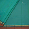 Chettinad Cotton Emerald Green Thread Work Saree With Contrast Border