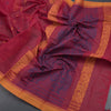 Chettinad Cotton Red Thread Work Saree With Contrast Border