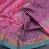 Chettinad Cotton Taffy Pink Thread Work Saree With Contrast Border