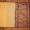 Gadwal Cotton Dark Sandal Saree With Zari Buttas And Zari Border Without Blouse