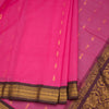 Gadwal Cotton Rose Pink Saree With Zari Buttas And Zari Border Without Blouse