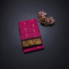 Gadwal Cotton Rose Pink Saree With Zari Buttas And Zari Border Without Blouse