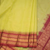 Gadwal Cotton Lime Green Saree With Zari Buttas And Temple Border Without Blouse 02