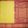 Gadwal Cotton Lime Green Saree With Zari Buttas And Temple Border Without Blouse 02