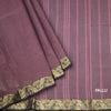 Bengali Cotton Wine Colour Plain Saree With Zari Border