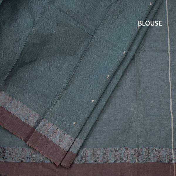 Bengali Cotton Dark Green Thread Work Saree