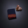 Dharwad Cotton Navy Blue Plain Saree 03