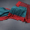 Dharwad Cotton Peacock Blue Checked Saree 02