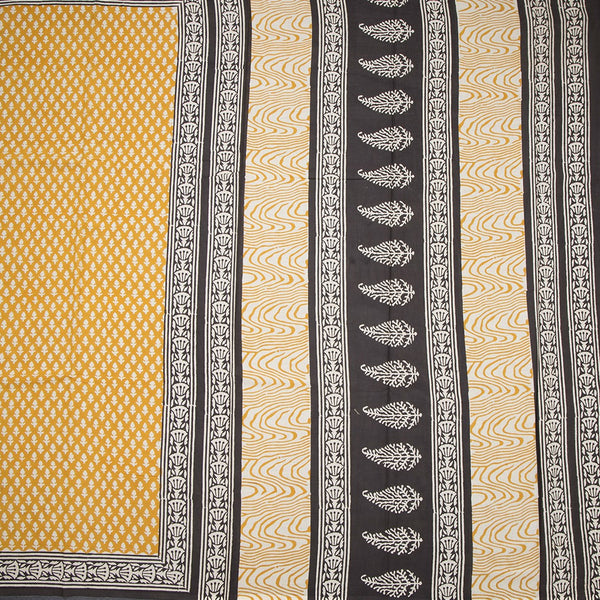 Mul Mul Cotton Mustard Floral Printed Saree 02 - Kumaran Silks