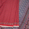 Mul Mul Cotton Red Floral Printed Saree