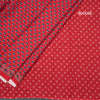 Mul Mul Cotton Red Floral Printed Saree