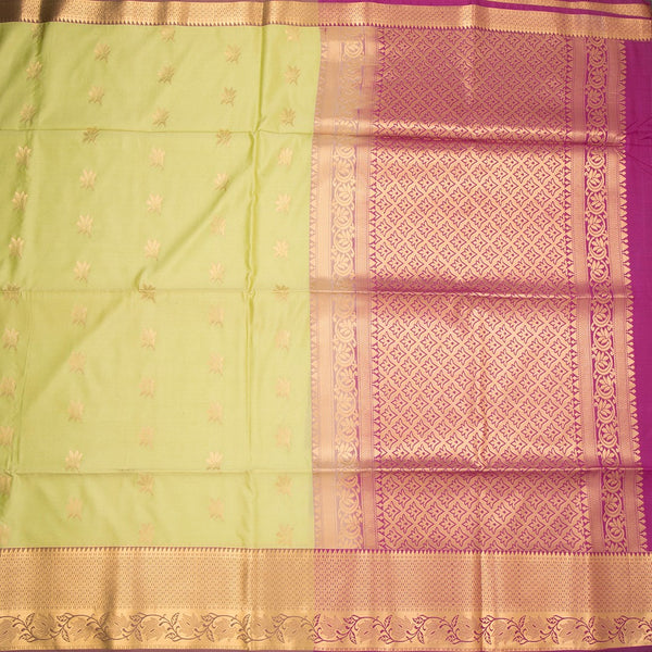 Semi Soft Silk Lime Green Zari Worked Saree