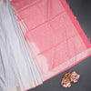 Semi Soft Silk Light Grey Zari Worked Saree