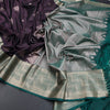 Semi Soft Silk Very Dark Purple Zari Worked Saree
