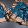 Semi Soft Silk Peacock Blue Zari Worked Saree 03