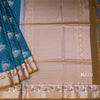 Semi Soft Silk Peacock Blue Zari Worked Saree 03
