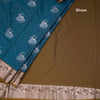Semi Soft Silk Peacock Blue Zari Worked Saree 03