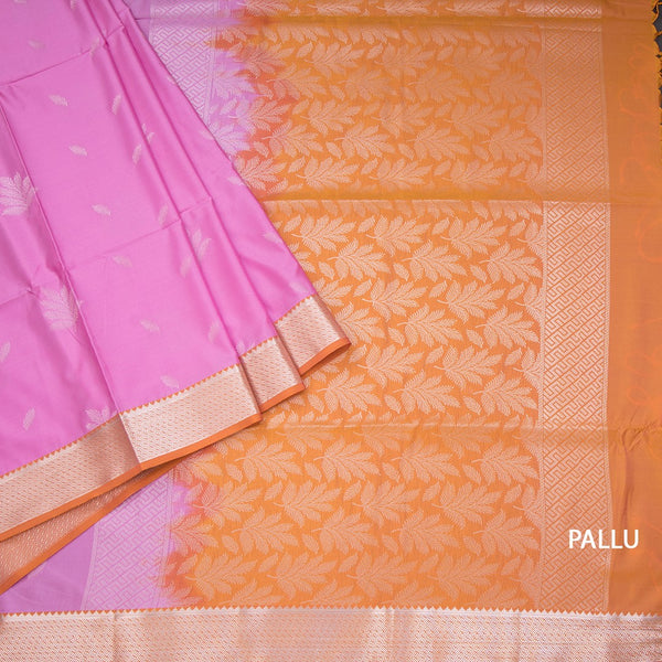 Semi Soft Silk Hot Pink Zari Worked Saree 04
