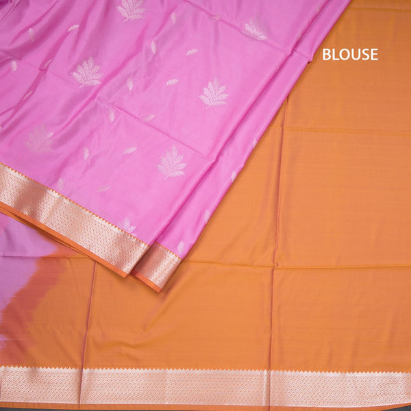 Semi Soft Silk Hot Pink Zari Worked Saree 04