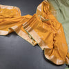 Semi Soft Silk Mango Yellow Zari Worked Saree
