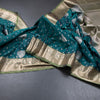 Semi Soft Silk Peacock Green Zari Worked Saree