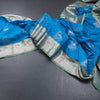 Semi Soft Silk Aqua Blue Zari Worked Saree