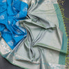 Semi Soft Silk Aqua Blue Zari Worked Saree