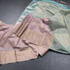 Semi Soft Silk Light Brown Zari Worked Saree 02