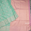 Semi Soft Silk Mint Green Zari Worked Saree 04