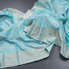 Semi Soft Silk Sky Blue Zari Worked Saree