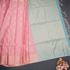 Semi Soft Silk Rose Pink Zari Worked Saree