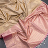 Semi Soft Silk Peanut Brown Zari Worked Saree