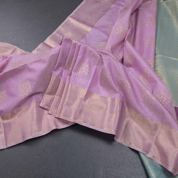 Semi Soft Silk Onion Pink Zari Worked Saree