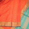 Semi Soft Silk Dark Orange Zari Worked Saree