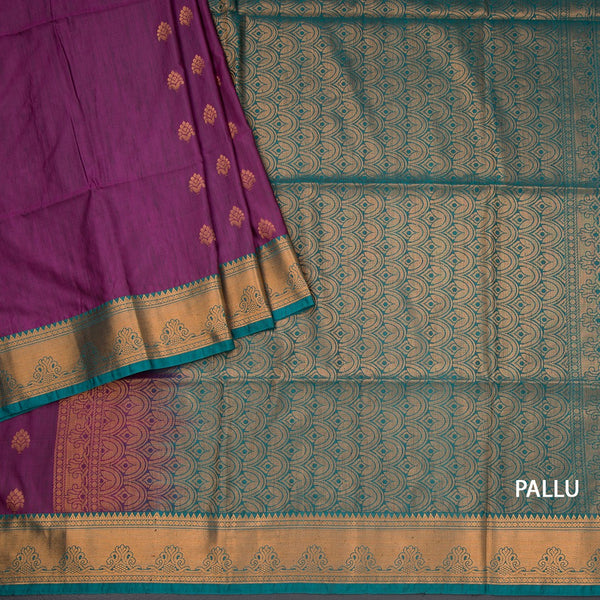 Semi Soft Silk Dark Pink Zari Worked Saree