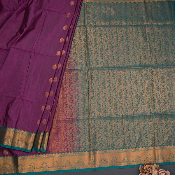Semi Soft Silk Dark Pink Zari Worked Saree